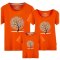 2017年新款夏装沙滩亲子装一家三口全家装短袖T恤衫 上衣数字树潮情侣装上衣简约休闲t恤短袖男女宝宝 宝宝130 黄色