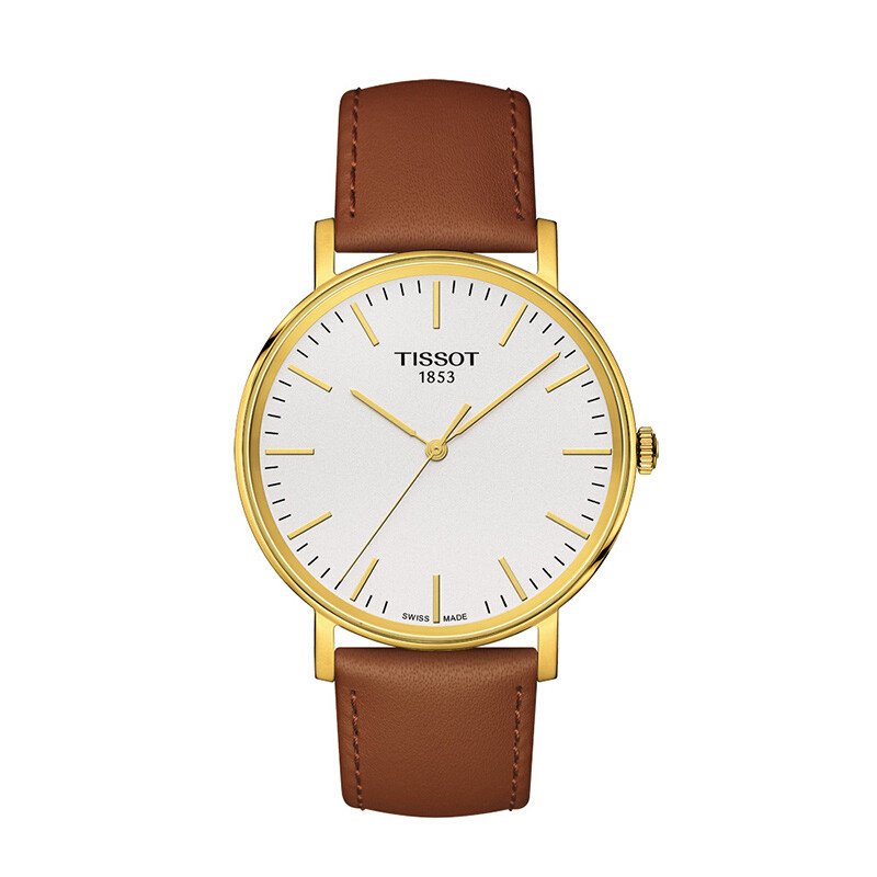 天梭 Tissot 男士魅时系列石英大表盘中性表盘男女通用表 T109.610.11.077.00 T109.410.36.031.00