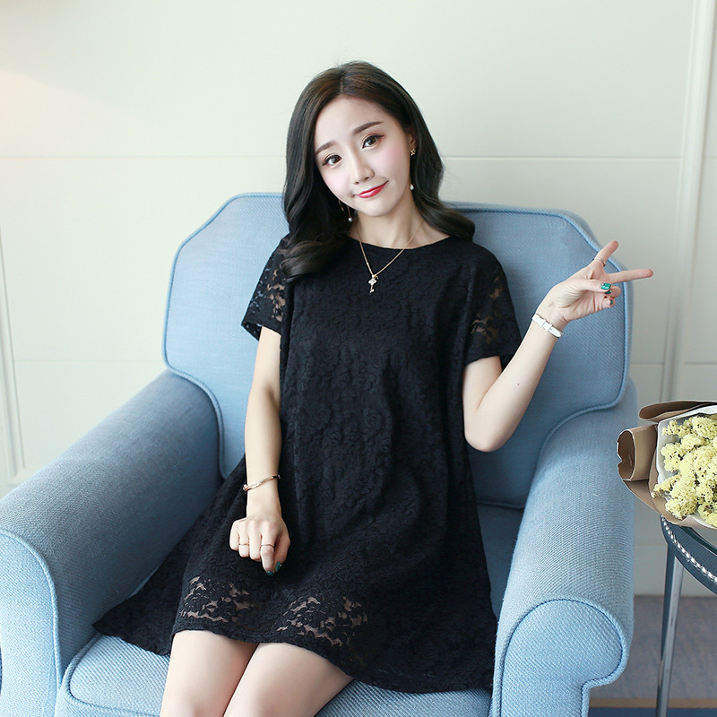 2017孕妇装夏装孕妇裙夏季韩版中长款丝新款孕妇裙潮 XXL 黑色