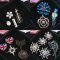 彩麗館哥弟2017阿玛施胸针新款五角星爱心圆环珍珠雪花女胸花饰品配饰送女朋友老婆生日礼物 255-1浅蓝米字爱心
