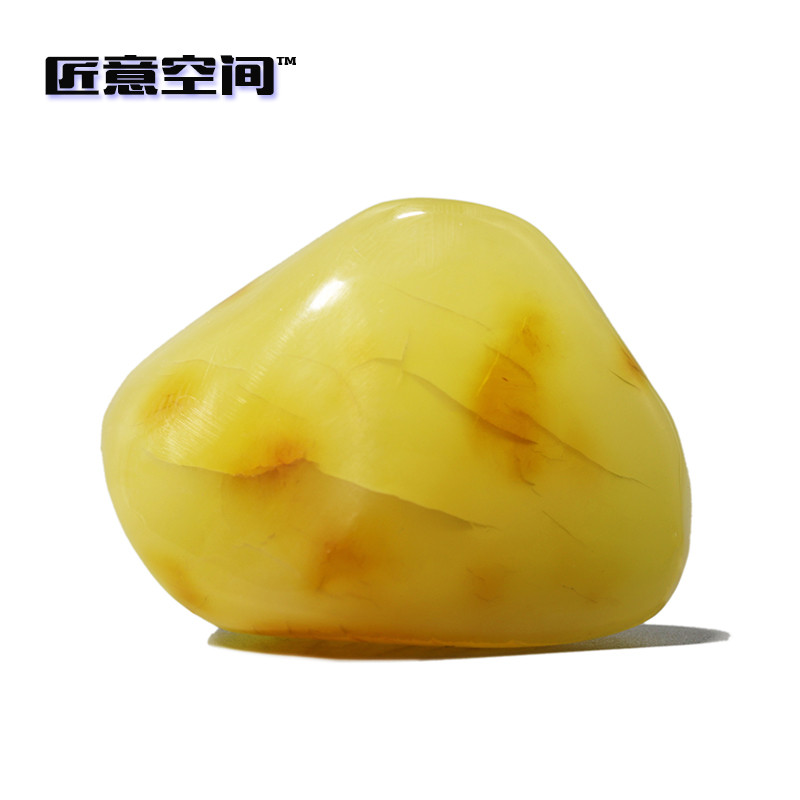 天然波罗的海 蜜蜡 随形 挂件 38x22x28mm 手工打磨 支持国检 男女同款 黄色