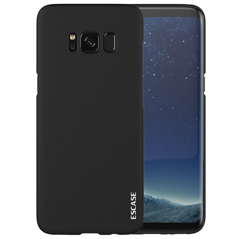 ESCASE 三星 Galaxy S8+ 手机壳[壳膜套装]磨砂黑软壳+全屏膜 黑色
