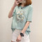 佐露丝短袖t恤女宽松韩版学生夏装小衫半截袖体恤上衣女装2017新款装 S 绿色