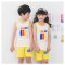 2017新品夏季可爱卡通儿童背心套装男童女童无袖背心小孩宝宝运动中大童短裤套装夏简约休闲夏天背心 130cm(75码身高130cm以内 白底红星星