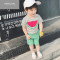 可莉允时尚品牌儿童夏装男童套装女童短袖T恤短裤套装婴幼儿1234岁宝宝两件套潮 80cm 黄色香蕉