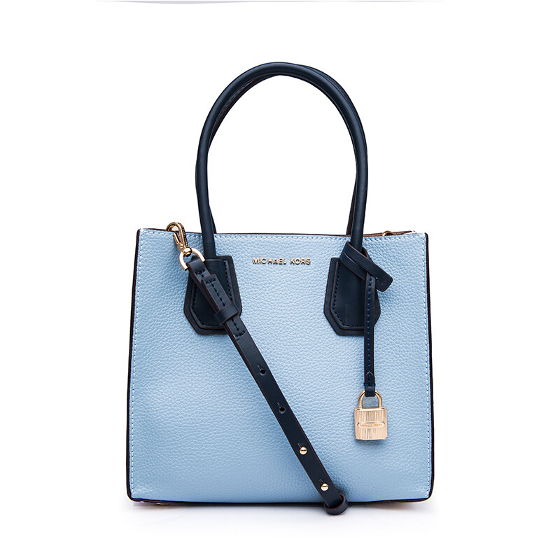MICHAEL KORS 迈克·科尔斯女包 小锁头单肩包MK 硬 牛皮磁扣手提包 斜跨包 30S7SM9M2L 天蓝色