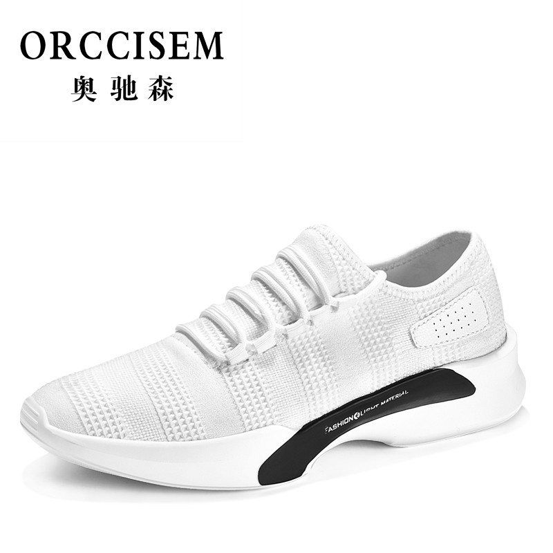 ORCCISEM奥驰森 2019新款潮鞋百搭小黑鞋运动休闲跑步鞋男鞋子 白色 43码