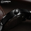 嘉年华CARNIVAL手表复古男士石英表男双日历防水手表休闲时尚男表高清夜光指针大数字刻度精钢腕表8638G 本色白面
