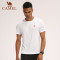 CAMEL骆驼户外 夏季新款情侣休闲圆领健身运动速干短袖T恤 A7S2U7211，白色，男款 XL