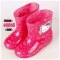 2017新品夏季儿童雨鞋卡通水晶防滑加绒两用雨靴小童大童幼儿园胶鞋男女童水鞋简约小清新多款多色可选 米妮低筒无绒套 低筒24码内长15CM