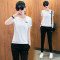 Mtiny休闲运动套装女夏款韩版时尚运动服女夏季短袖长裤运动两件套 S 黑条纹【330款】