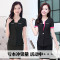 Mtiny夏装新品韩版职业装短袖女西装套裙酒店工作服女正装套装 XL 06D黑色红边西装+长裤+送吊带