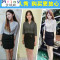 Mtiny夏季OL职业装女装套装裙夏装女士正装工作服条纹短袖衬衫套裙工装 XL 白条纹衬衫+裤+裙