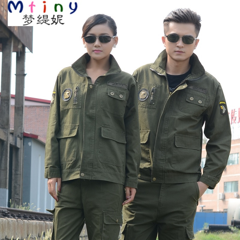 Mtiny长袖工作服套装男劳保服纯棉帆布加厚工装焊工耐磨汽修服春秋定制 185 580款