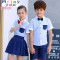 Mtiny幼儿园园服夏装新款英伦风校服套装小学生夏季班服中大童二件 140cm(140cm大量现货，全棉面料，支持定做) 蓝色（男）