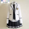 Mtiny英伦学院风学生校服套装日本水手服jk制服裙韩版韩国高中女学生服 M【155】 男白上衣+黑裤子+衬衣领带胸章