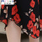 Mtiny中老年女装半袖T恤上衣雪纺套装女夏两件套中年妈妈装40岁50裙子 XL A713花色