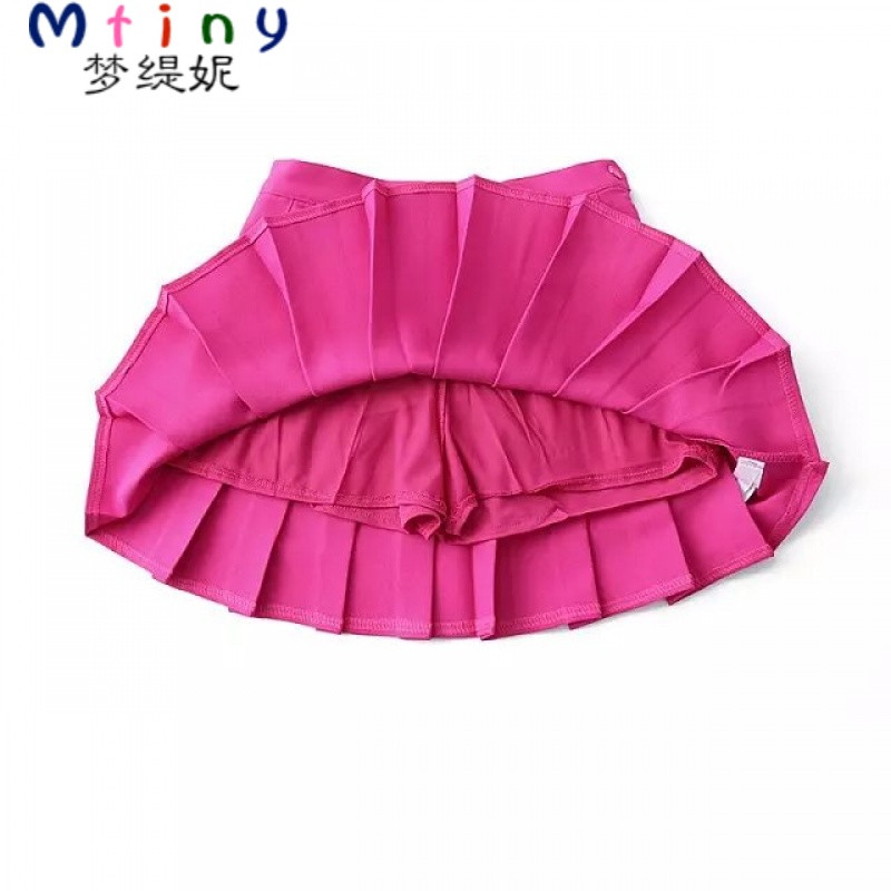 Mtiny【天天特价】百褶裙半身裙 高腰网球学院风夏白色短裙女裙裤a字裙 XL 玫红色有内衬