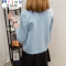 Mtiny2017春秋新款短款针织衫女士春装长袖小外搭开衫宽松百搭毛衣外套 L 蓝色