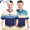 Mtiny夏季冰丝短袖T恤男中年翻领条纹polo爸爸装针织衫老年人半袖上衣 XXXL D2-31绿色