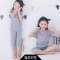 2017新品夏季儿童睡衣女男童3小孩5夏天7薄款短袖套装9周岁中大童男孩简约小清新多款多色可选 130cm 古绿印花【短袖款】