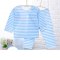 2017新品夏季男女宝宝空调服薄款秋衣男童睡衣婴儿衣服儿童内衣套装夏季简约小清新多款多色可选 100cm 经典条纹蓝
