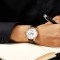 圣雅诺新款男表皮带手表防水男士商务腕表石英表多功能表3901 精钢白面