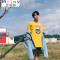 Mtiny夏天时尚印花潮TEE男圆领T恤情侣短袖青春百搭圆领小清新卡通上衣 2XL 黑色宽松版型