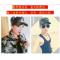 新款上市】军帽男女鸭舌水兵舞迷彩帽子春夏季户外特种兵战狼保安男款平顶帽 米白色国际兵帽