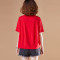 新款上市】原创大码休闲宽松圆领短袖棉质T恤上衣女装2017夏装新款 XL 红色