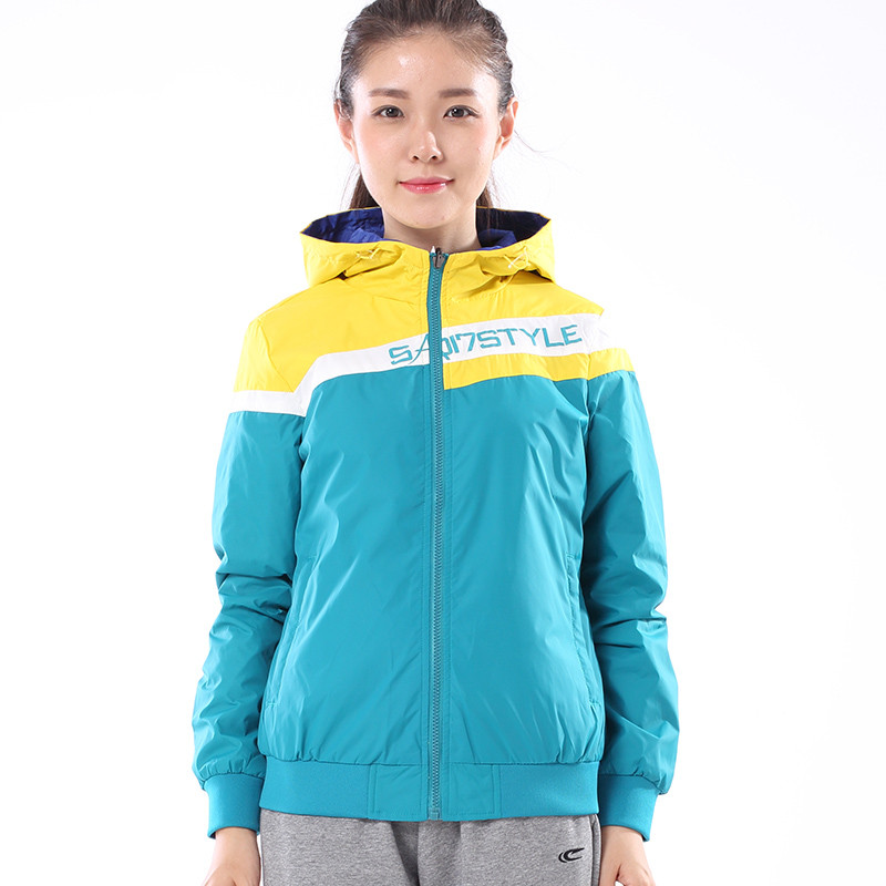 SAIQI赛琪外套新款连帽拉链皮肤女防晒衣品牌修身两面穿运动风衣214510 S 孔雀蓝-17