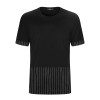 柒牌T恤男短袖圆领2017夏季新款青年男士个性条纹修身韩版体恤衫 170/88A 黑色