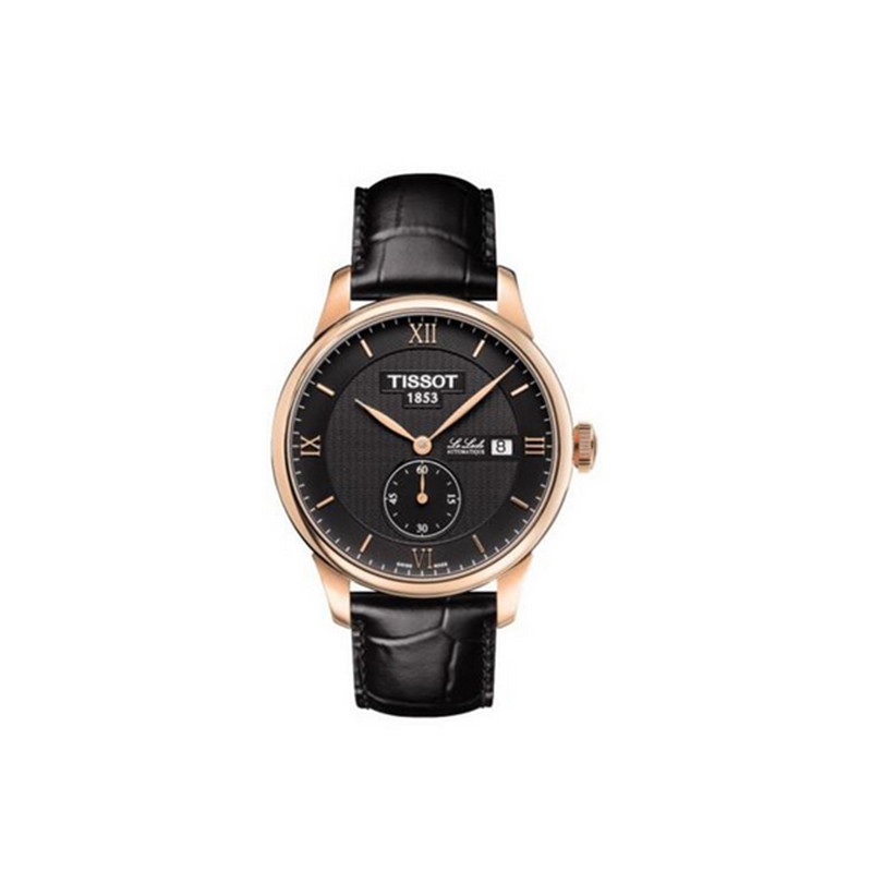 天梭(TISSOT)手表 力洛克系列皮带机械男表T006.428.36.058.01 黑色