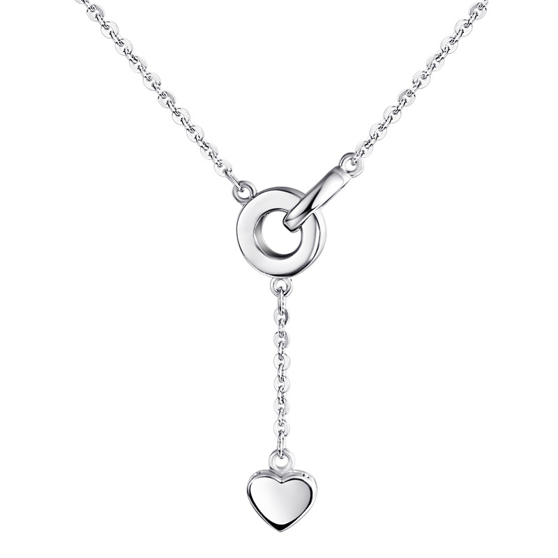 雅宝福铂金项链心形套链送女友礼物