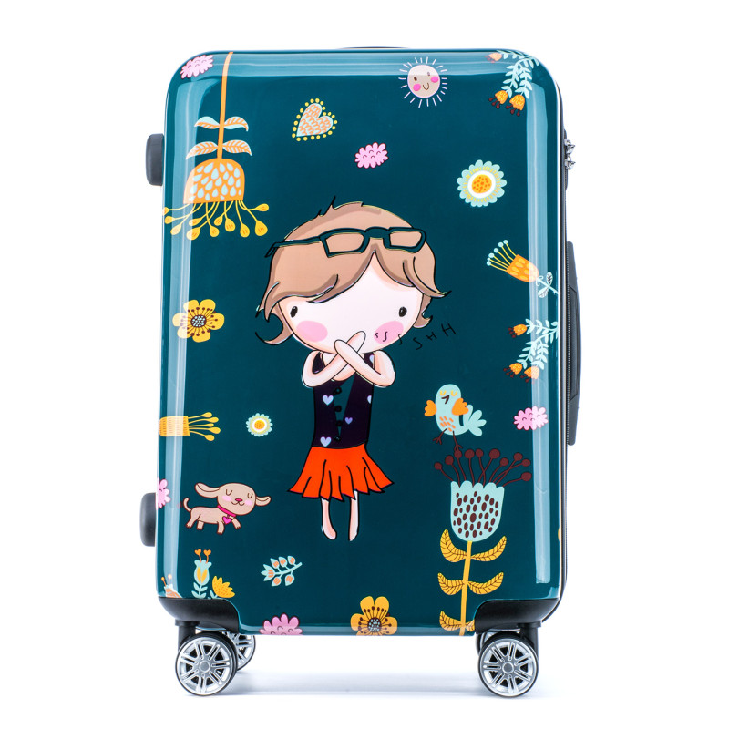 MT·MIT甜美可爱涂鸦MTY02-20拉杆箱 20寸 墨绿橙色裙
