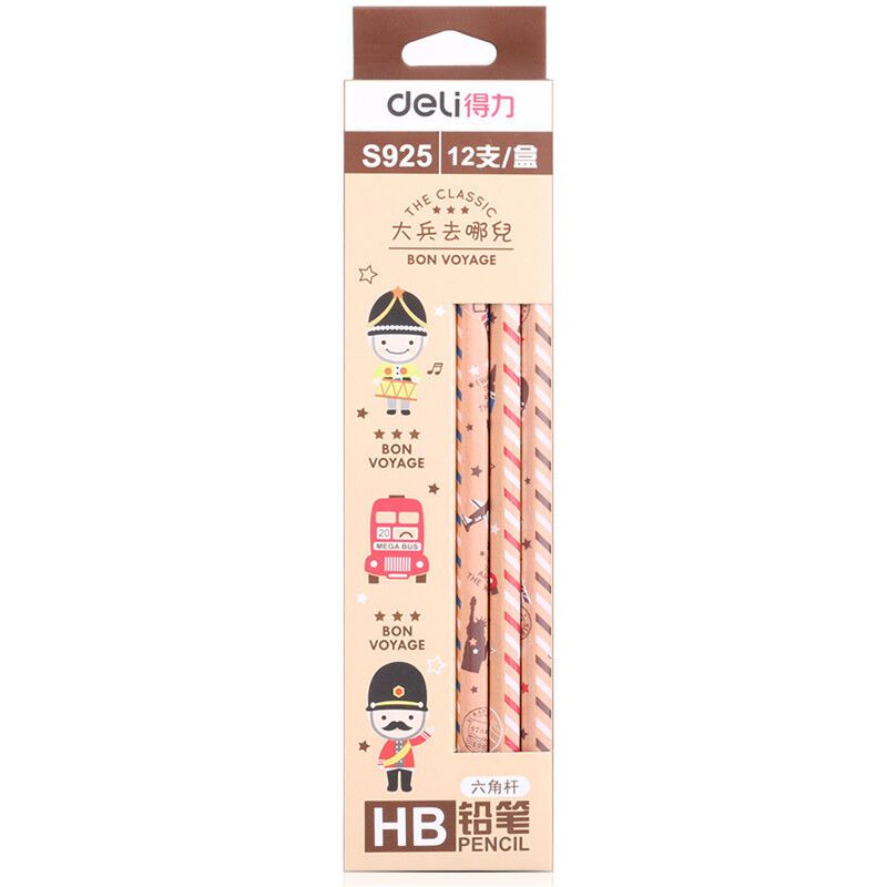 得力 （deli）S925 HB书写铅笔 12支/盒 颜色随机