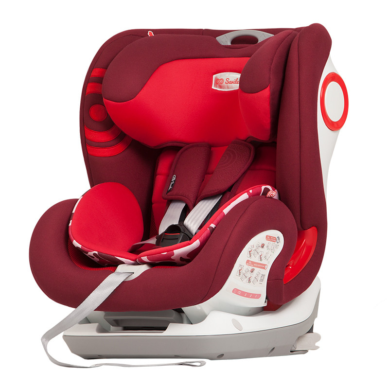 Savile猫头鹰卢娜儿童安全座椅9个月-12岁汽车用婴儿宝宝座椅isofix 红狮