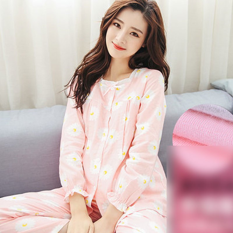 孕妇月子服睡衣产妇产后薄款家居服套装哺乳衣喂奶衣春秋夏季新品简约休闲妈咪居家服小清新睡衣多款可选 XXL 升级版粉花朵