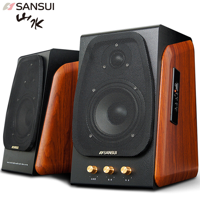 山水（sansui）S650 台式电脑蓝牙音响木质音响笔记本电视HIFI组合音响桌面音响 (蓝牙版)