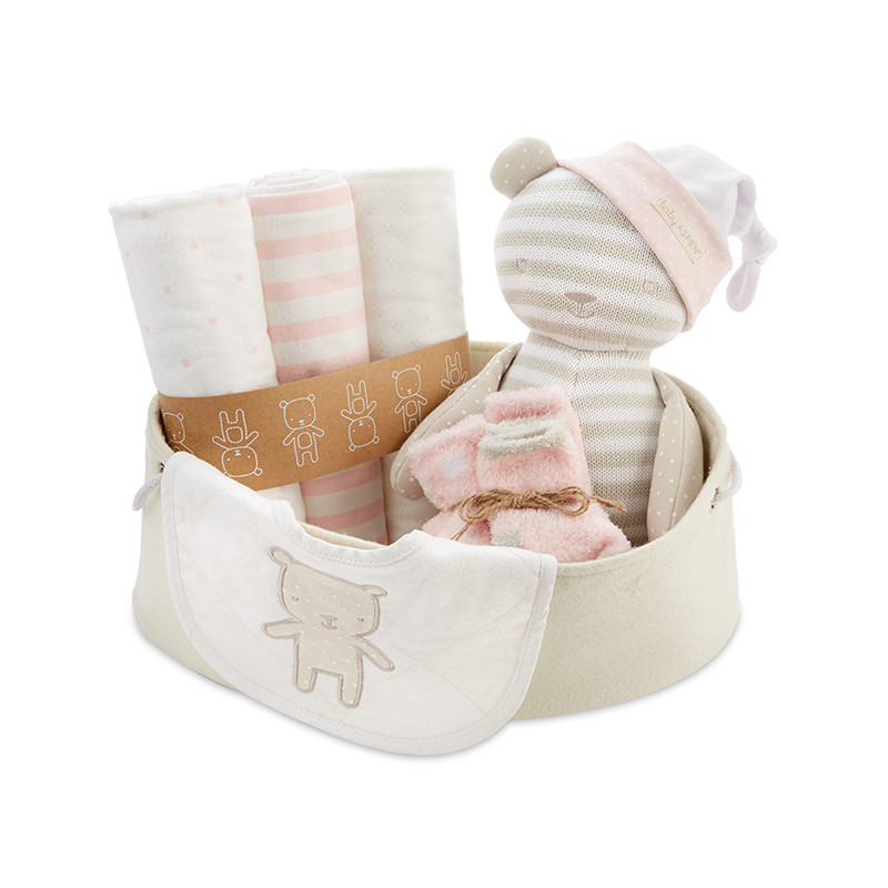 babyaspen新生儿礼品盒 初生婴儿棉品十件套 粉色 1.0*1.2m