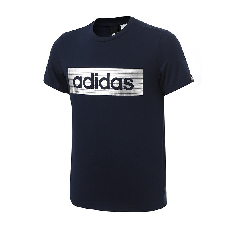 adidas阿迪达斯男装短袖T恤2017新款运动服_1 S CD1109学院藏青蓝+白