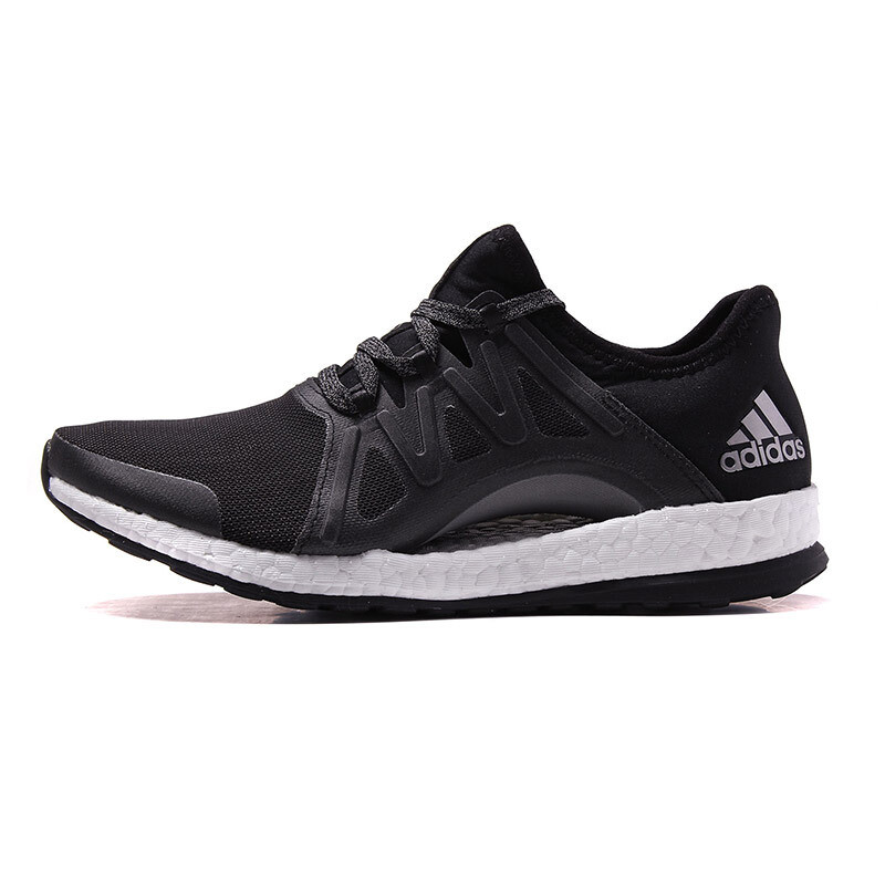 adidas阿迪达斯女鞋跑步鞋2017年新款PureBOOSTX运动鞋 BB1733一号黑+白+深褐灰 39