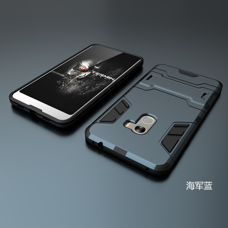 2017款小米MIX手机壳小米MIX手机套6.4寸至尊版保护套防摔硅胶硬男女款 （海军蓝）送钢化膜