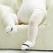 青莓春秋冬幼儿新生儿过膝长筒袜宝宝袜子6-12个月婴儿长袜男女童纯棉 1-2岁（M码） 脚尖条纹白色