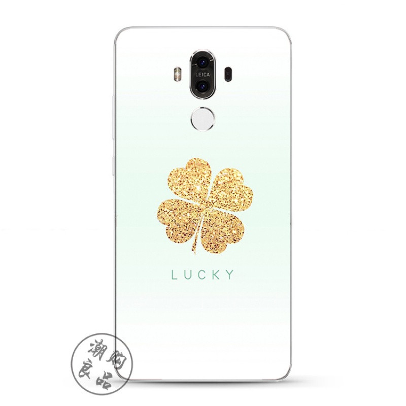 2017款华为mate9pro/8/7/nova青春版手机壳硅胶透明女款韩国简约一片叶 华为mate7-一片金叶