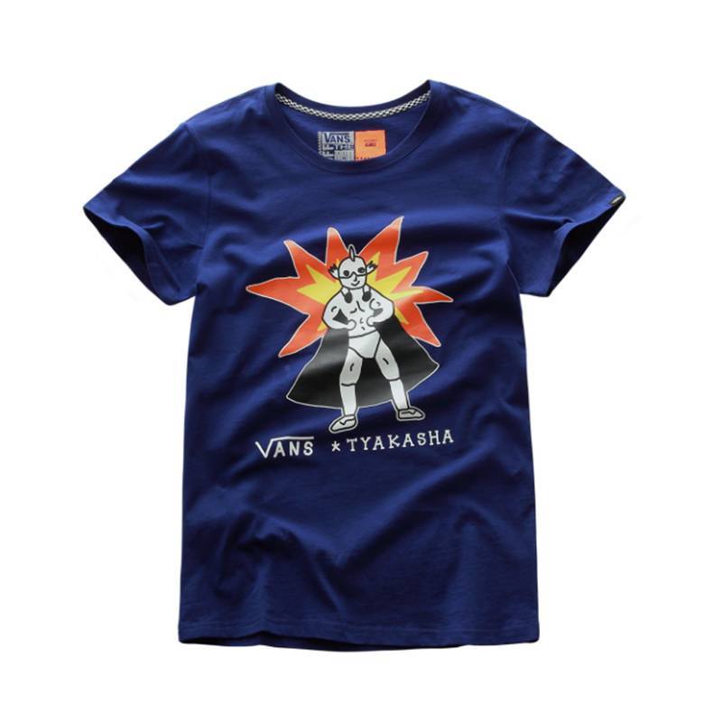 范斯VansT恤男2016春夏圆领纯棉休闲短袖VN0A2TQB84A1 XL 深蓝色