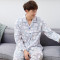 甜妹子 睡衣男纯棉卡通开衫韩版家居服 L-170 SD9042男
