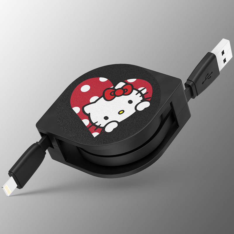 优加 Hello Kitty伸缩苹果数据线-同心凯蒂猫