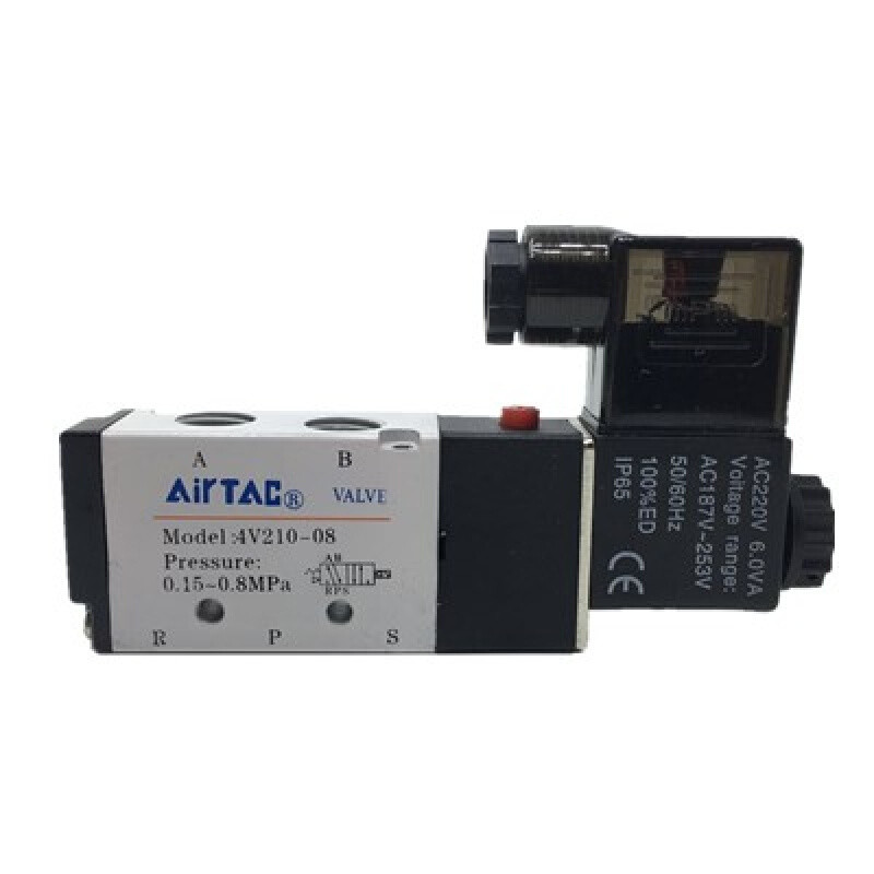 电磁阀4V210-08亚德客型AC220V换向控制气阀开关电磁阀门气动 4v210-08阀体带线圈(AC220V)
