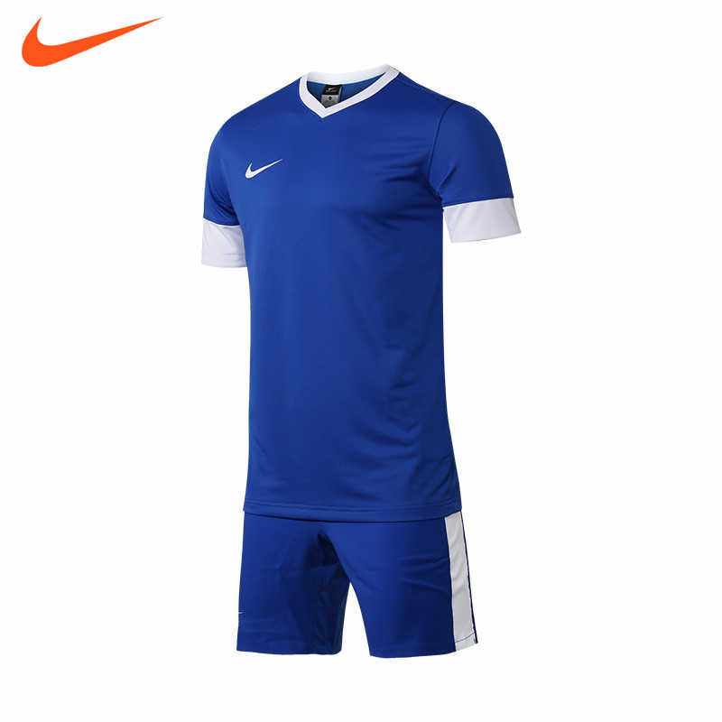 耐克足球服套装男组队服定制足球衣703208夏季NIKE足球训练服 XL 蓝色